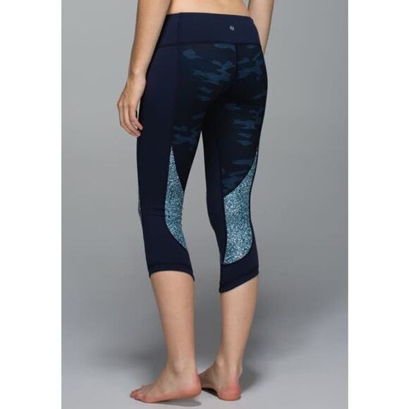 Lululemon Wunder Under Crop Full On Loun Blue Size 8 - Picture 5 of 8